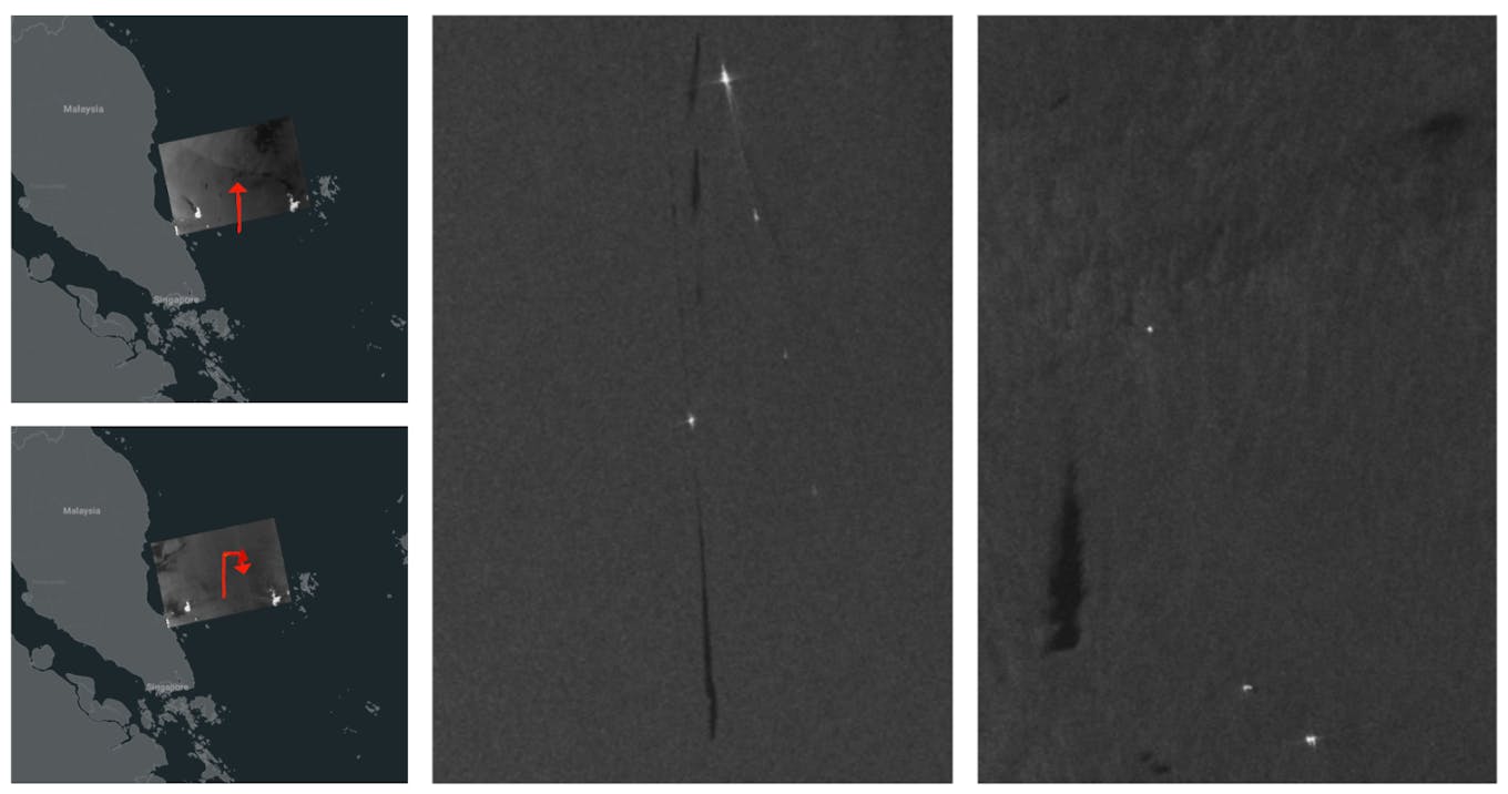 23774 Oil slicks from a palm oil vessel sighted via satellite