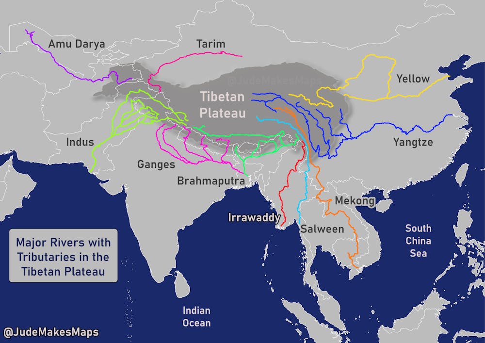 Tibetian Plateau rivers